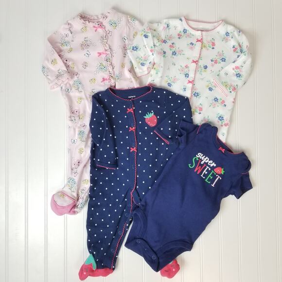 6M Sleep/Play Snap Up Bundle Carters Little Me - Picture 1 of 10